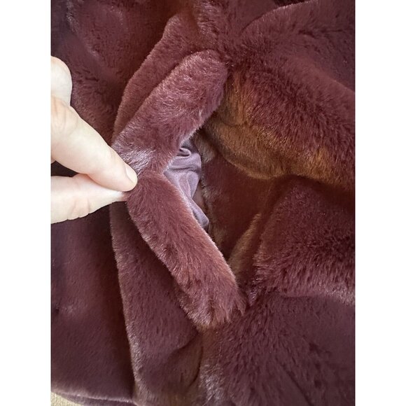 Anthropologie Sanctuary Starry Night Faux Fur Jacket Dark Purple Sz Small Luxury - Picture 14 of 16